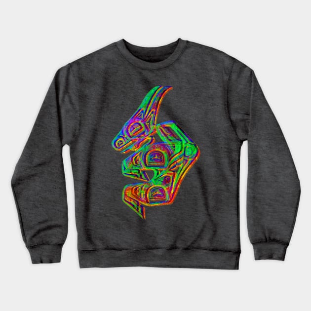 A wise aztec rabbit prepares himself Crewneck Sweatshirt by indusdreaming